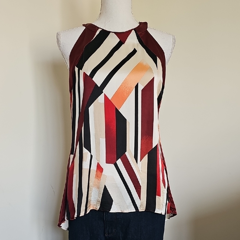 WHBM Geometric Print Sleeveless Top